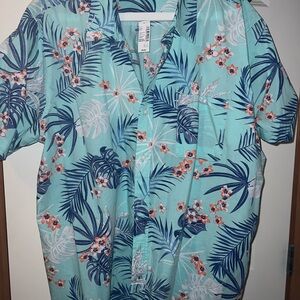 The Children's Place Tropical Print Shirt - Blue and Green